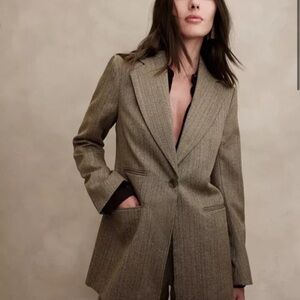 Banana Republic Tan Blazer Tailored Suit Jacket